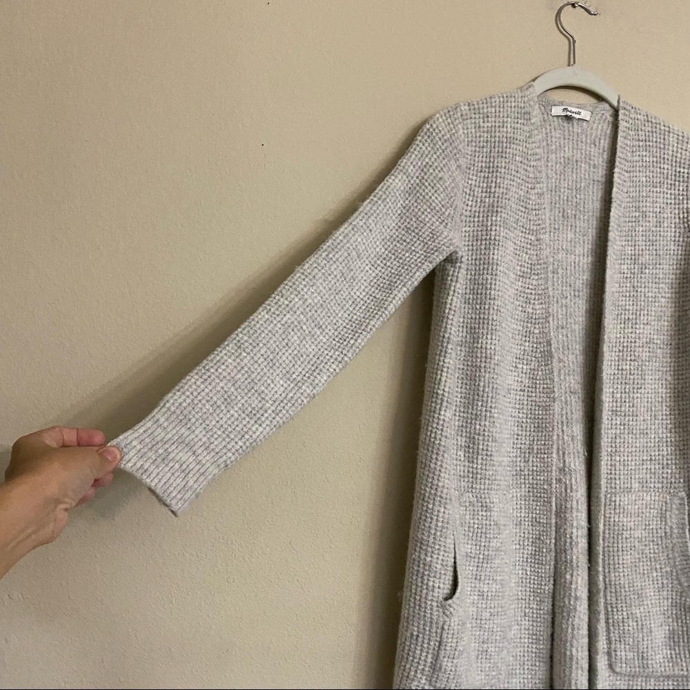 Madewell Gray Backstage Cardigan Sweater Merino Wool Alpaca Size XS Soft - Picture 7 of 14